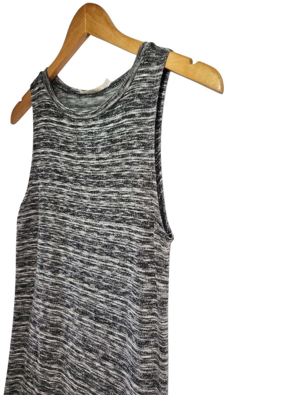 Ginger G Maxi Tank Dress Med Black Gray Marled Knit Sleeveless Stretch USA Y2K - Picture 6 of 12